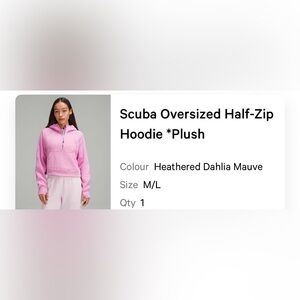 lululemon athletica Scuba Oversized Half-Zip Hoodie in Pink